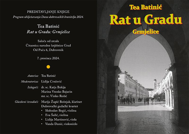 Naslovnica knjige Rat u Gradu Tee Batinić
